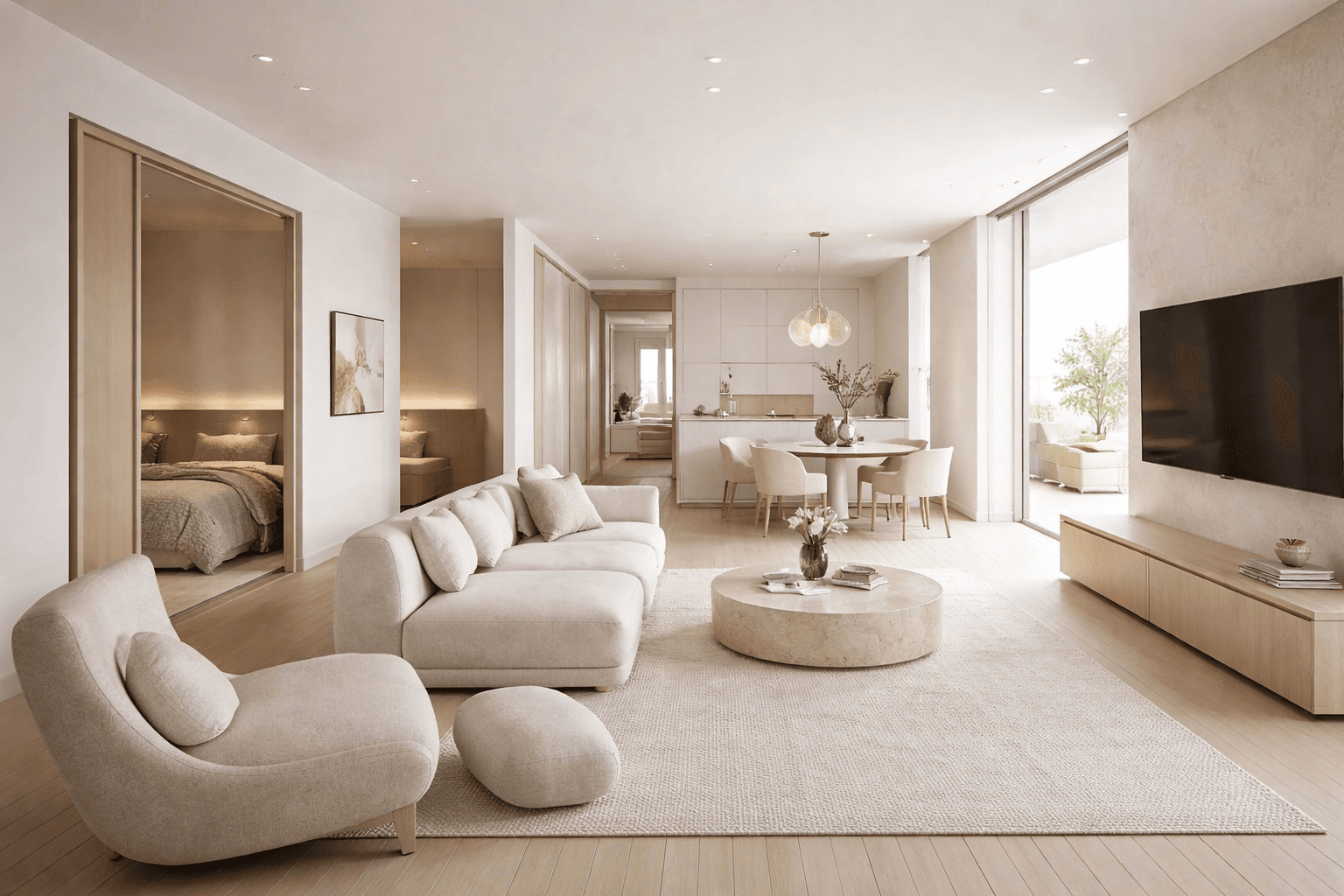 Modern minimalist apartment interior available on Directrent
